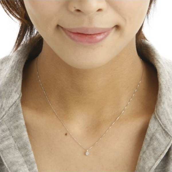ネックレス レディース 一粒 ダイヤモンド 0.1ct プラチナ Pt900 ペンダント シンプル 華奢 アクセサリー プレゼント ギフト 誕生日 記念日