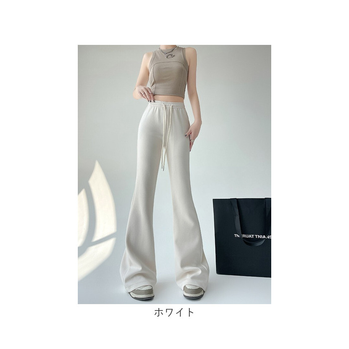 フレアパンツ レディース 通販 ベルボトムパンツ ロングパンツ カジュアルパンツ 長ズボン ズボン パンツ ロング丈 ハイウエスト ウエストゴム パンタロン カジュアル 無地 シンプル 女性 大人 春 夏 秋 おしゃれ ボトムス レディースファッション