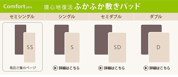 寝心地復活 ふかふか敷きパッド コンフォートプラス セミシングル 80×200cm 敷きパッド 日本製 新生活