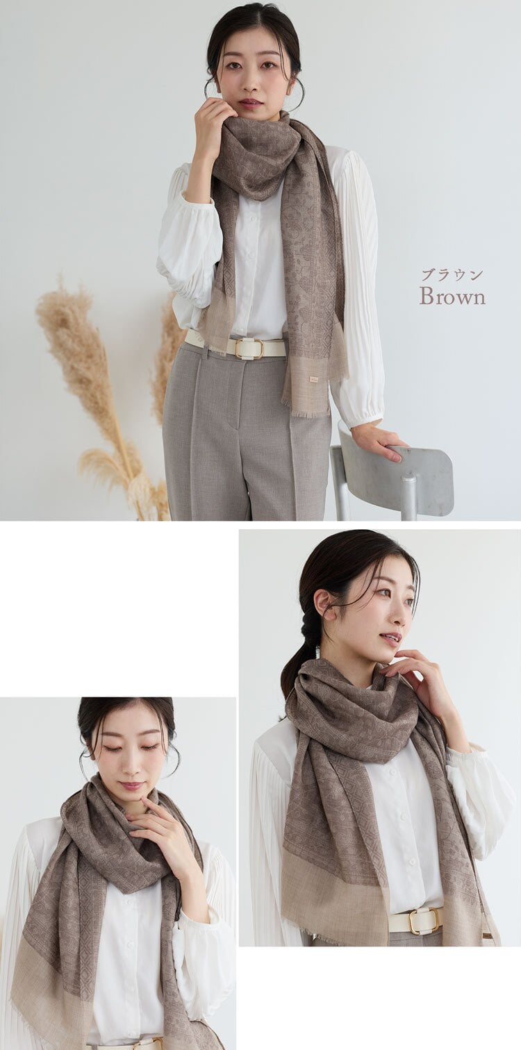 ストール レディース カシミヤ 100% マフラー Filomo ジャガード織り ペイズリー柄 薄手 シアージャガード コンパクトサイス ブランド フィローモ カシミヤストール 軽量 上質 ギフト プレゼント B7 (02000353r)