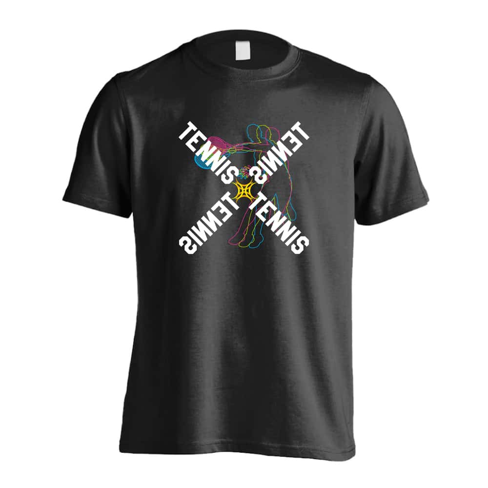 テニス Tシャツ 半袖 メンズ ウェア レディース 練習着 ジュニア ドライ おもしろ tシャツ 速乾 名入れ スポーツ 女子 男子 チーム おしゃれ 文字入れ 「ネオンスタイルのクロスTENNIS」 アートワークスコウベ 【送料無料】