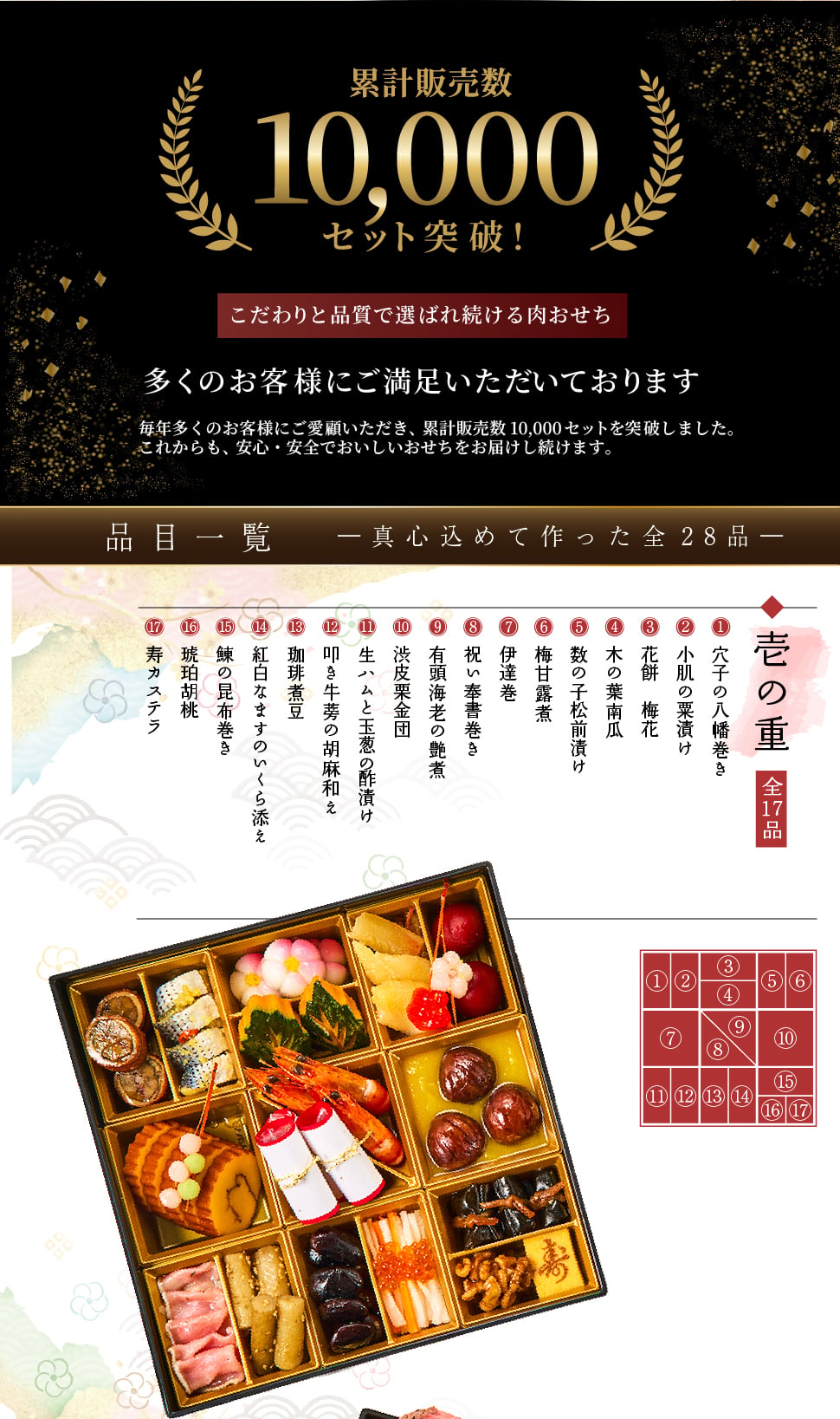 おせち 2027 肉おせち 【匠】 2～3人前 2段 冷蔵 【送料無料(一部地域除く】