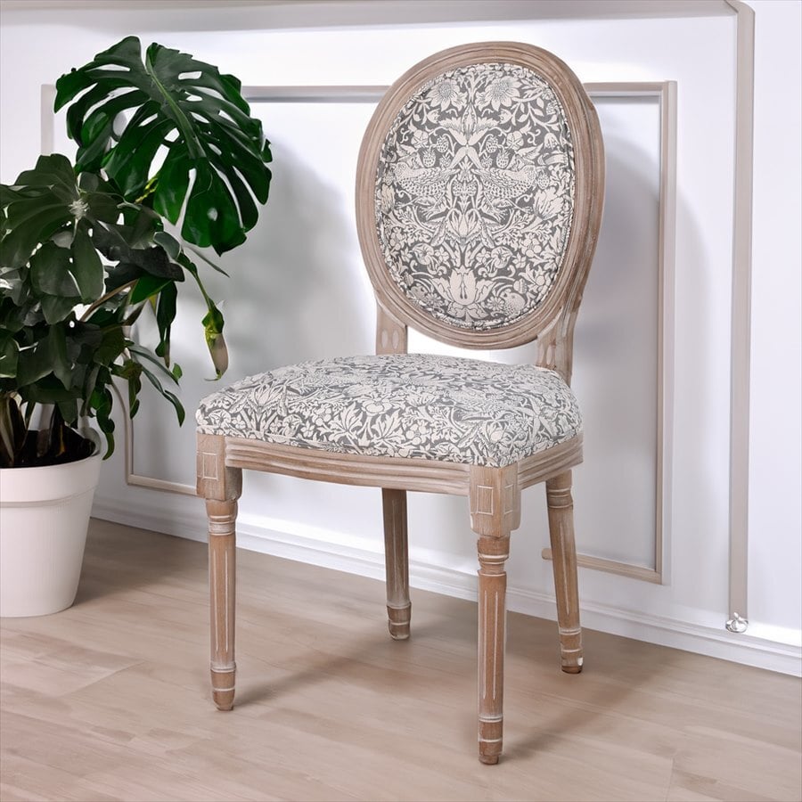ダイニング家具 クラシックスタイル サイドチェア いちご泥棒グレー Strawberry Thief Grey パーソナルチェア ダイニングチェア コンパクト 一人掛け 椅子 木製 天然木