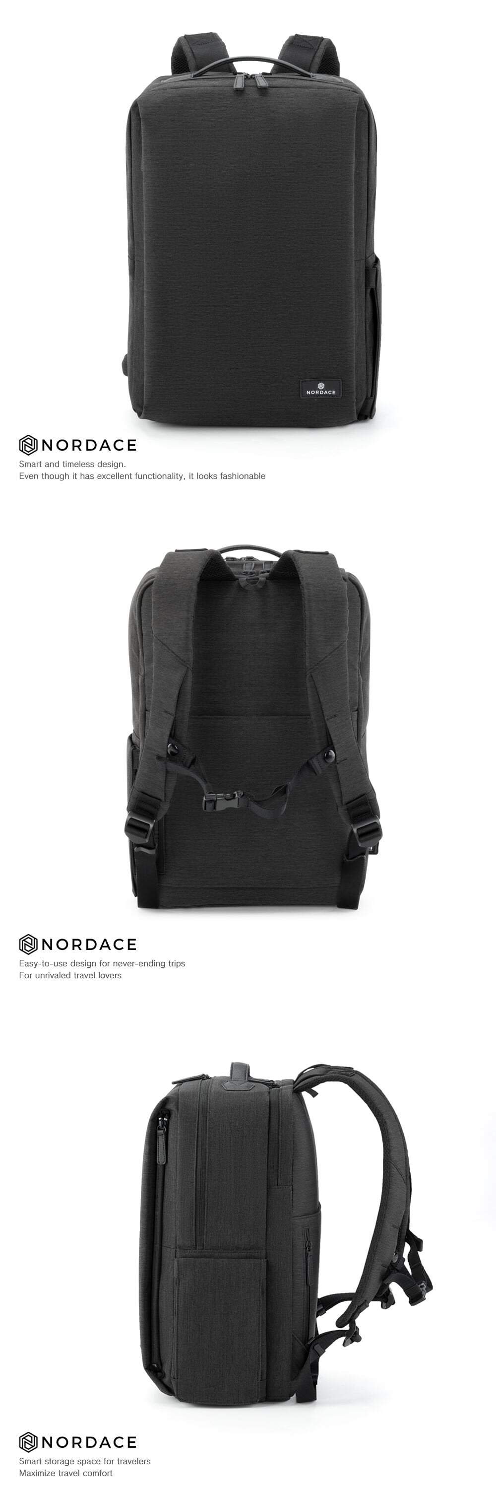 【正規輸入販売代理店】Nordace Siena Pro15 日本限定カラー リュック ビジネスリュック メンズ レディース ブランド [ ノルディス シエナ プロ ND1118 ] 大容量 軽量 USB充電ポート付き 180°開口 旅行 通学 通勤 プレゼント 新生活