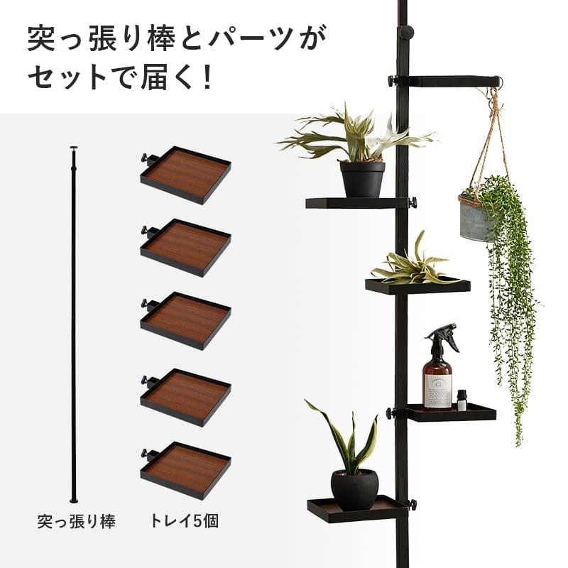 収納家具 ラック 突っ張り棒&パーツ 6点セット 角型 ウォール シューズ 高さ調節 おしゃれ スリム 壁面収納 オープン ウォールシェルフ 突っ張り 棚 北欧 シンプル モダン ディスプレイ 壁面