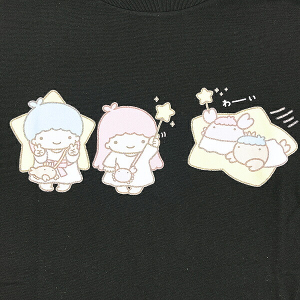 サンリオ キキララ × なんでもいきもの Tシャツ(M) ブラック アパレル Sanrio 送料込み