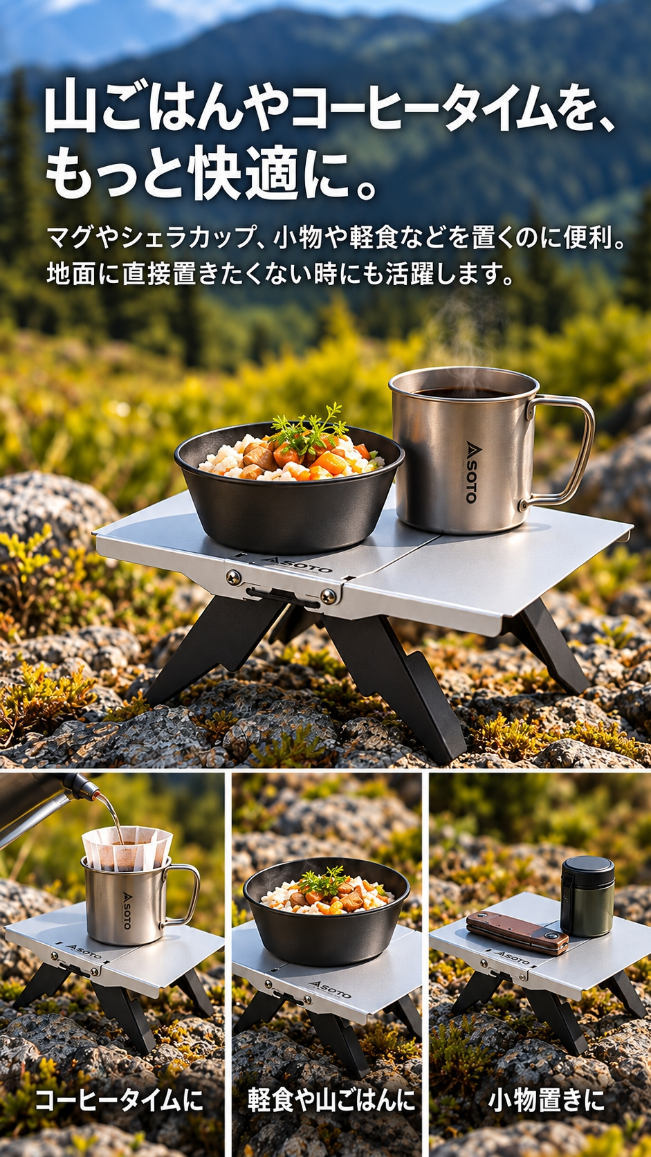 SOTO ソト Trail Table トレイルテーブル ST-3501 TriTrail専用 軽量 折りたたみ ミニテーブル キャンプ アウトドア用