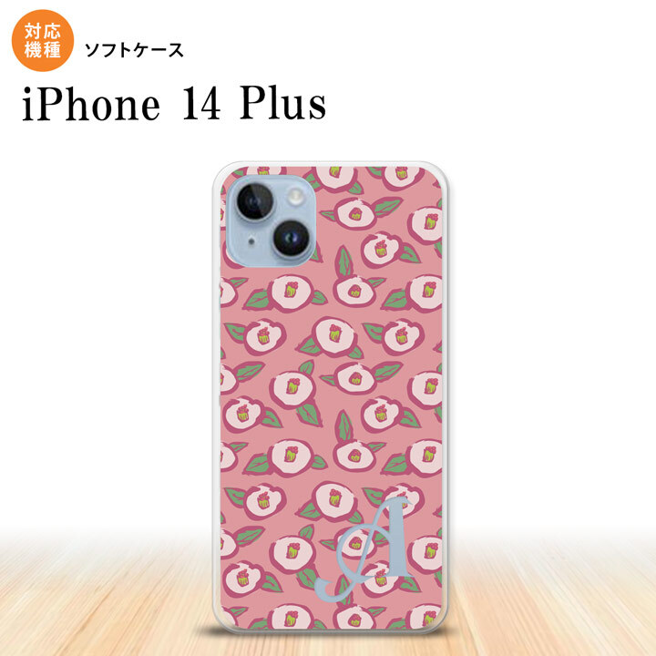 iPhone14 plsu iPhone14 plsu スマホケース 背面ケースソフトケース つばき ピンク +アルファベット 2022年 10月発売 nk-i14pl-tp1704i