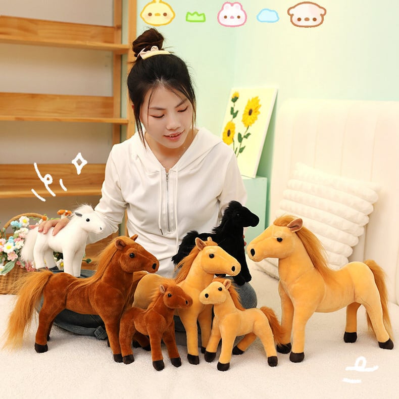 馬 ぬいぐるみ リアル 動物 アニマル ふわふわ かわいい 置物 インテリア 子供 おもちゃ ごっこ遊び 誕生日 プレゼント ギフト 癒し
