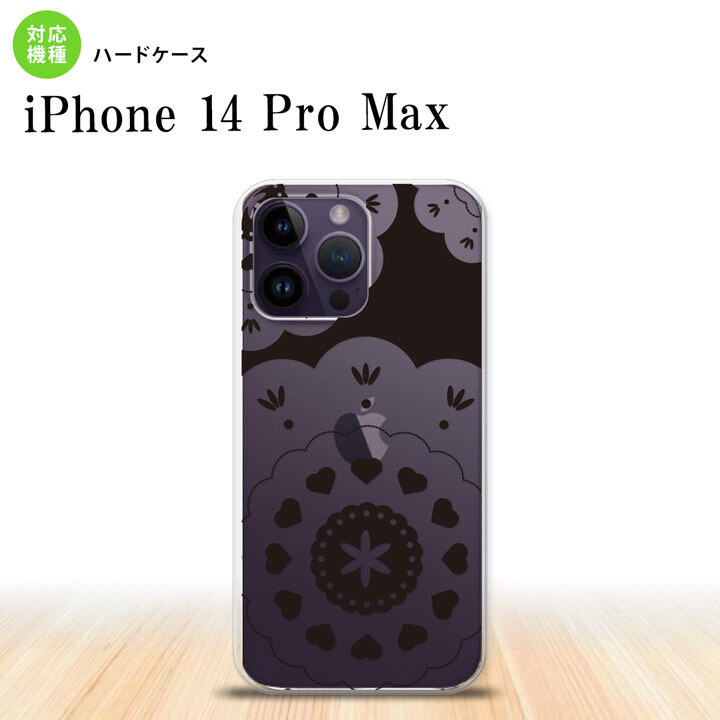 iPhone14 ProMax iPhone14 Pro Max スマホケース 背面ケース ハードケース レース クリア 黒 2022年 9月発売 nk-i14pm-1482