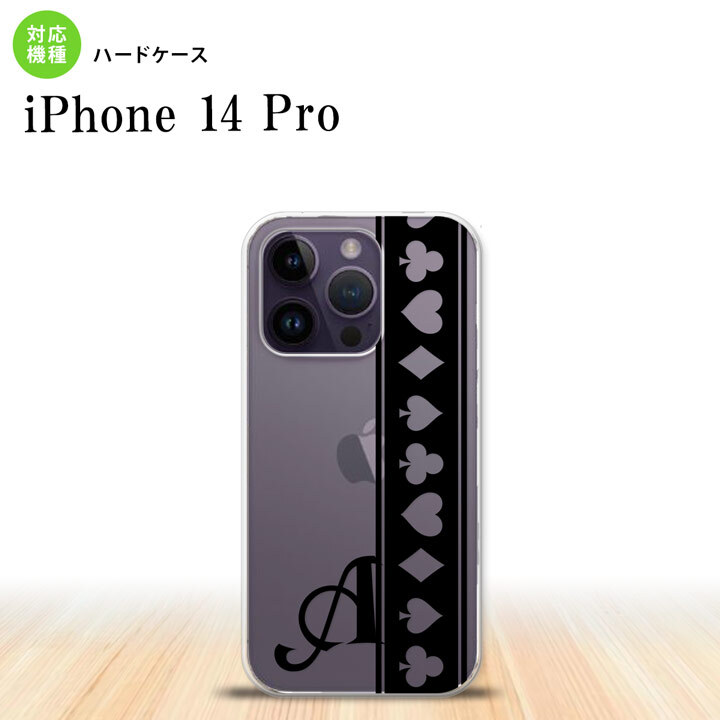 iPhone14 Pro iPhone14 Pro スマホケース 背面ケース ハードケース トランプ 帯 黒 クリア +アルファベット 2022年 9月発売 nk-i14p-528i