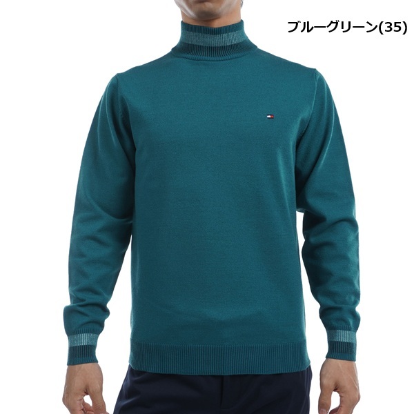 トミーヒルフィガー ゴルフ メンズ シグネチャーストライプ ハイネックセーター TOMMY HILFIGER GOLF THMA471 秋冬モデル お誕生日祝い お祝い 記念品 お父さん 父の日 彼氏 男性 30代 40代 50代 60代  還暦祝い 敬老の日 人気プレゼント プレゼント