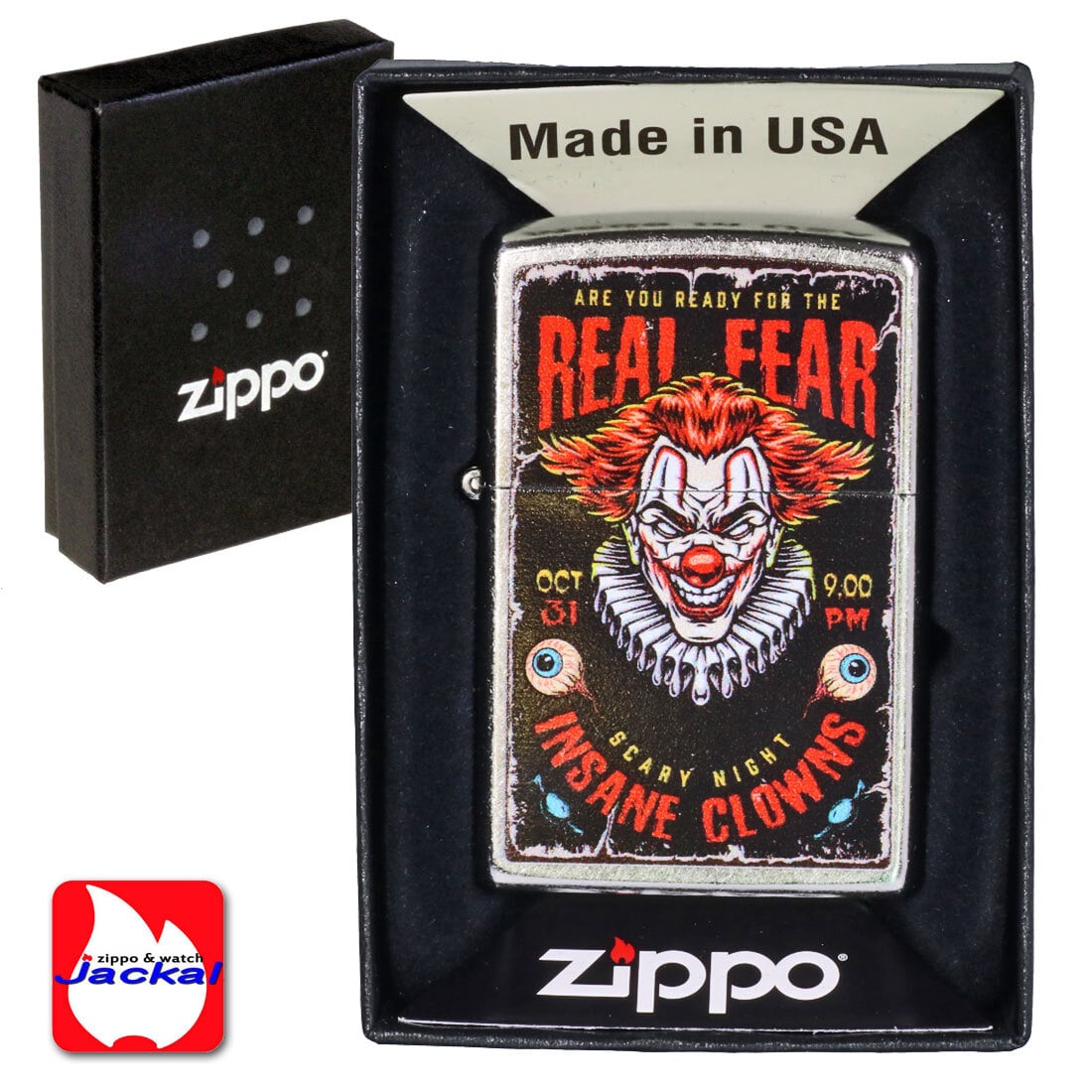 【名入れ】送料無料 zippo ジッポーライター USオリジナルZIPPO 2025 ピエロ柄 INSANE CLOWNS ストリートクローム プリント加工 個性的 ホラー 狂気 おしゃれ ギフト プレゼント[zZ207-125618]