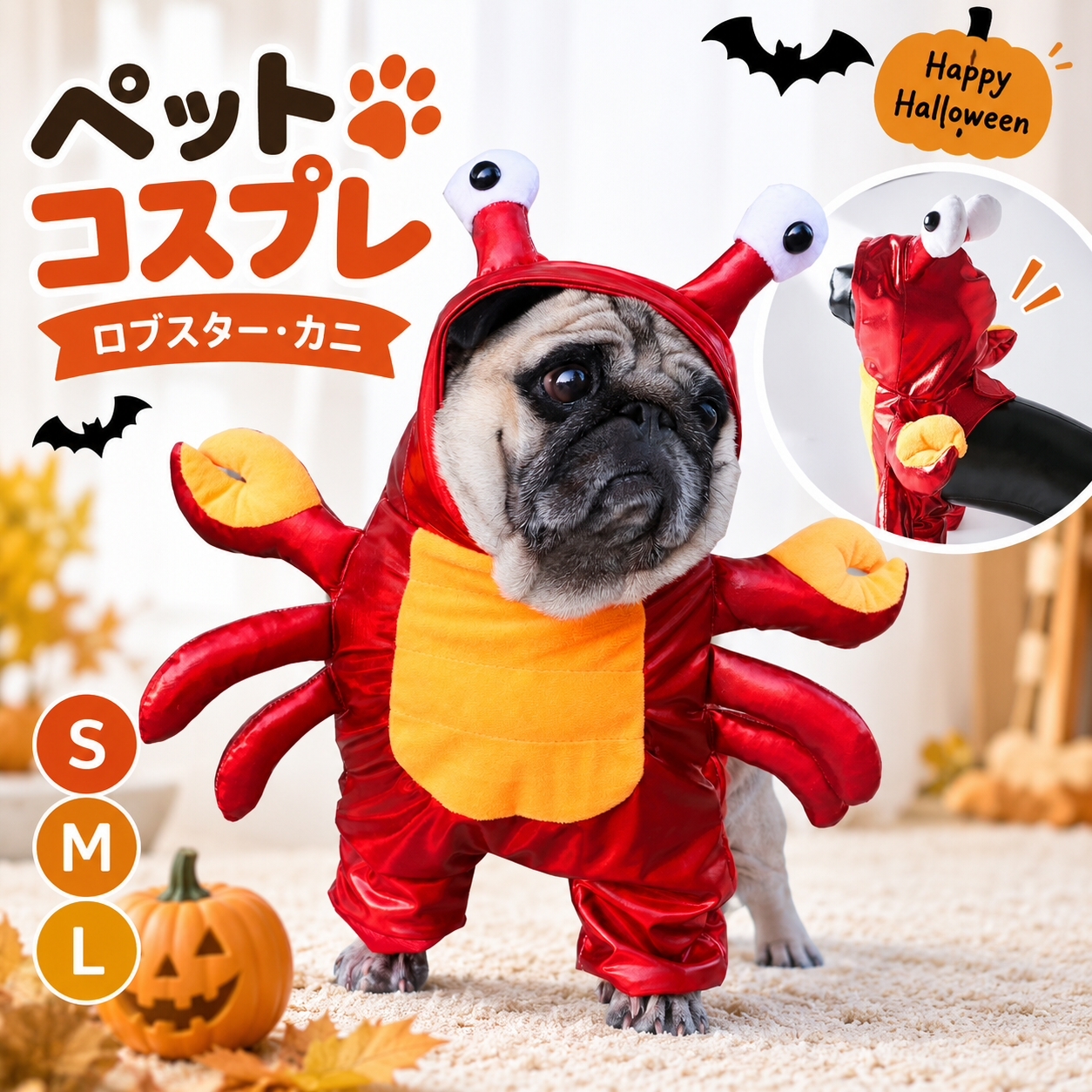 ペット コスプレ 衣装 ロブスター カニ 着ぐるみ 犬用 立体 変身ウェア 面白い かわいい 仮装 なりきり 写真撮影 パーティー ハロウィン 小型犬 中型犬 ギフト