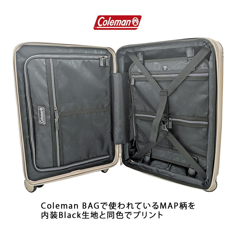 Coleman ストッパー付拡張ZIPキャリーS 38-46L キャリーケース スーツケース 大容量 出張 旅行 使いやすい レディース メンズ ギフト プレゼント ブラック 60014