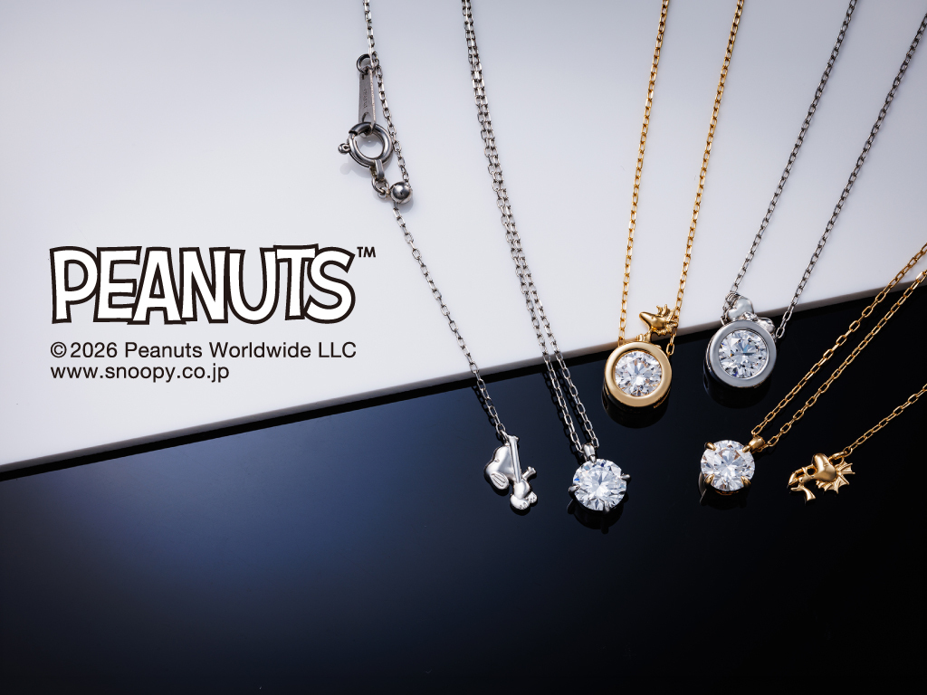 【受注生産品】【送料無料】 ウッドストック 一粒ダイヤ レディースネックレス PEANUTS 18金 ダイヤモンド ラボダイヤ 肉球 ブランド おしゃれ かわいい アクセサリー 10代 20代 30代 40代 50代 レディース 女性 誕生日 記念日 プレゼント ギフト ホワイトデー 母の日 white clover ホワイトクローバー