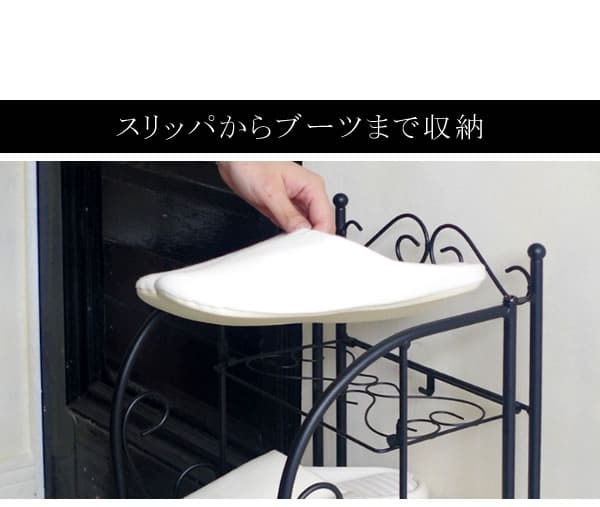 収納家具 ラック シューズ スリッパ DS-SR270S 玄関 DEL SOL デル・ソル コンパクト スリム おしゃれ 棚 ブーツ収納 折りたたみ 下駄箱 靴箱 くつ箱 靴入れ ホワイト 省スペース 薄型 アイアン ブーツ 玄関収納