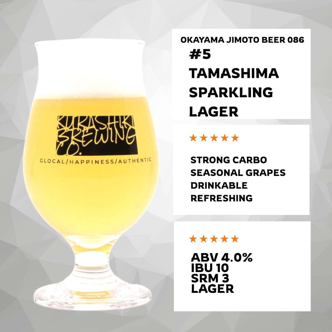 ＃5 TAMASHIMA SPARKLING LAGER OKAYAMA JIMOTO BEER 086 地ビール お中元 お歳暮 父の日