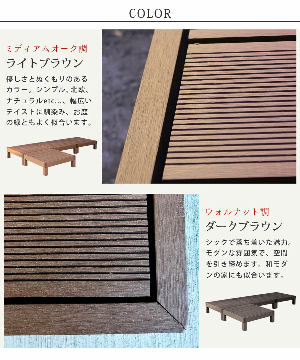 人工木ウッドデッキ ecofeel エコフィール 4台 PWDE-4P