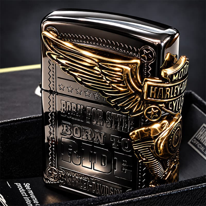ジッポ ライター ハーレー ダビッドソン ZIPPO ブラック チタン加工 かっこいい 3面大型メタル イーグル HARLEY-DAVIDSON 日本国内限定モデル ジッポー ギフト