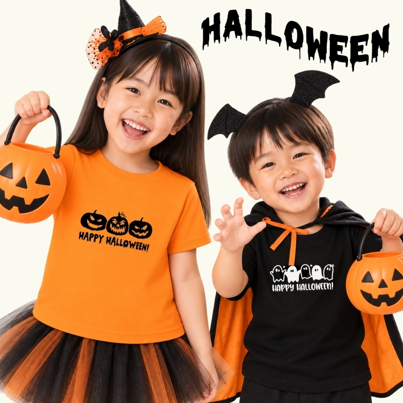 ＼ ハロウィン ／　半袖Tシャツ 衣装 子供 かぼちゃ お化け 仮装 Tシャツ tシャツ 半袖 T トップス ハロウィーン コスチューム　 コスプレ 幼稚園 保育園 ハロウィン パーティー 出産祝い プレゼント ギフト 