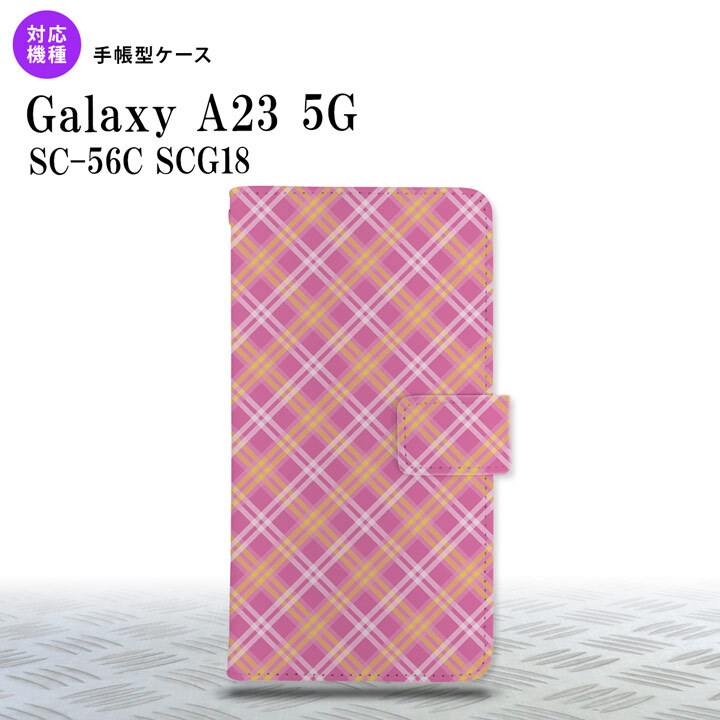 Galaxy A23 GalaxyA23 手帳型スマホケース カバー バイアスチェック ピンク 2022年 10月発売 nk-004s-a23-dr433