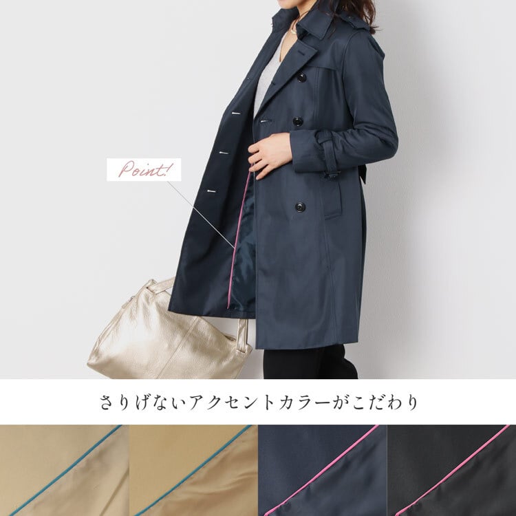 トレンチコート レディース 春 秋 冬 コート アウター 弱はっ水 入学式 入園式 卒入学 Filomo ベージュ キャメル ネイビー ブラック 7号/9号/11号/13号 ミドル丈 スプリングコート 通勤 大きいサイズ 卒業式 卒園式 ギフト プレゼント 5F (08000041r)