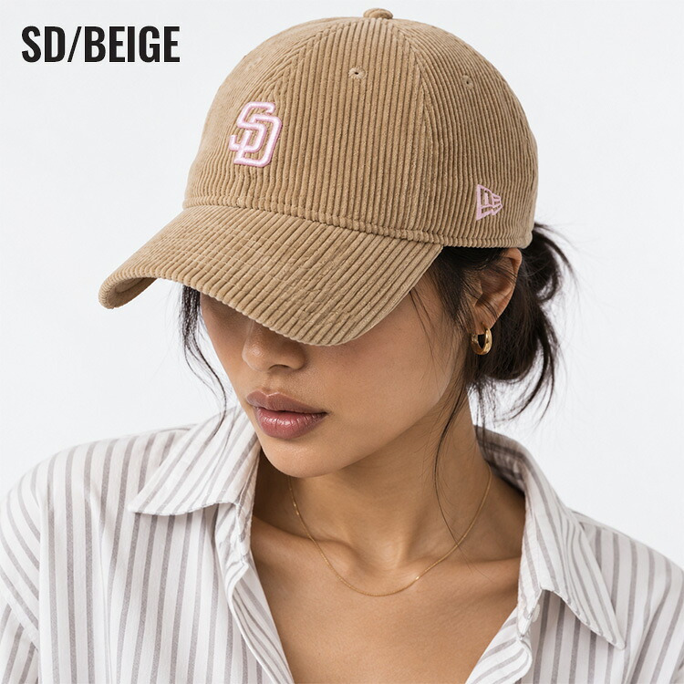 ニューエラ コーデュロイ キャップ NEW ERA 9TWENTY Corduroy レディース メンズ SD NY LA パドレス ヤンキース ドジャース MLB メジャーリーグ 帽子 秋冬 おしゃれ グレー アイボリー ロゴ サイズ調整 15137225 15137244 15137245 15137282 正規品 ブランド 男女兼用