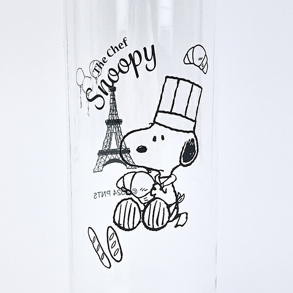 スヌーピー クリアボトル シェフシリーズ ブラック クロワッサン 水筒 ランチ 日本製 SNOOPY