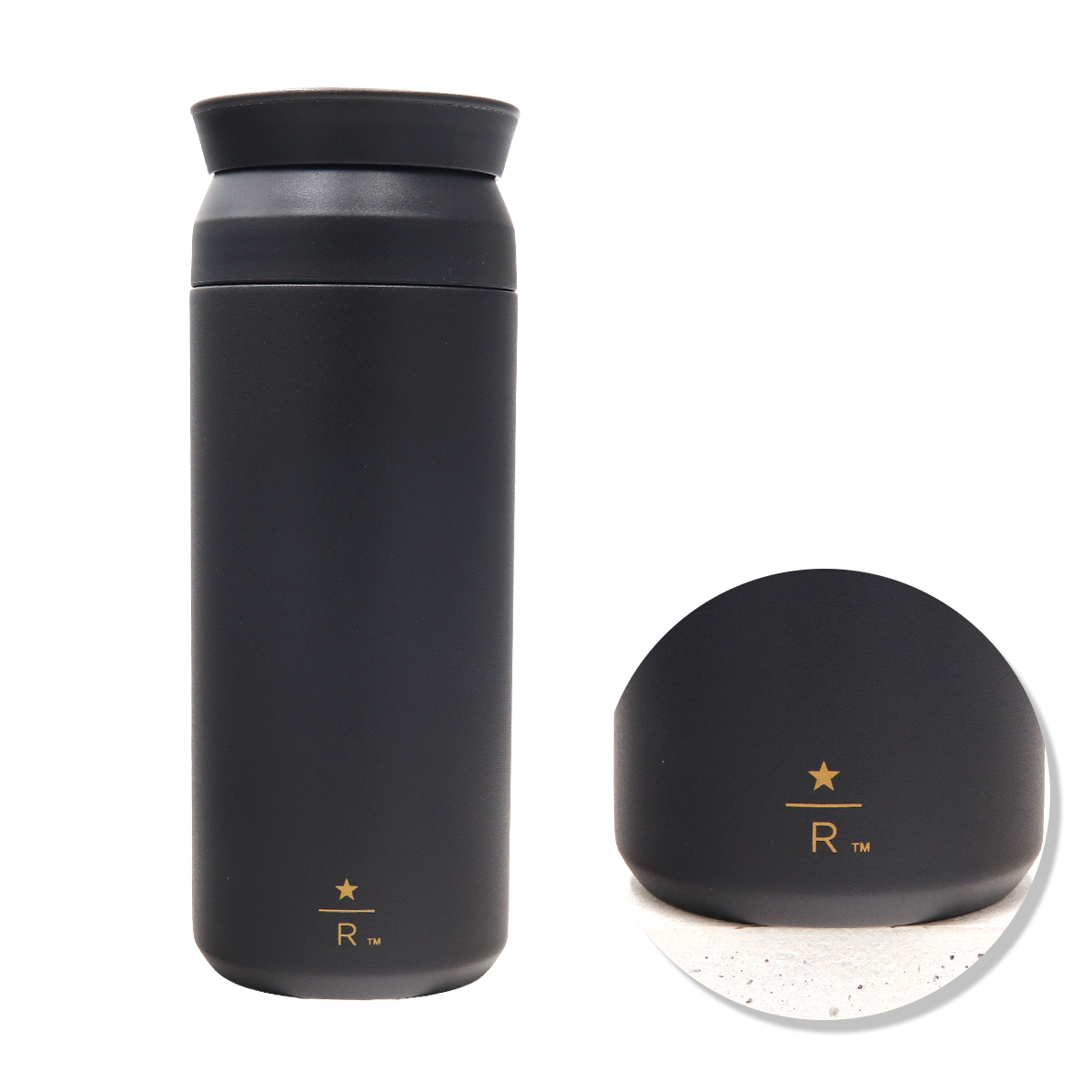 名入れ スターバックス リザーブ トラベルタンブラー 500ml ブラック STARBUCKS RESERVE KINTO 水筒 真空二重構造 保温 保冷 ステンレスボトル マグボトル 漏れ防止 360度飲み口 メンズ レディース スタバ ギフト プレゼント 誕生日 父の日 母の日 退職祝い 記念品 正規品