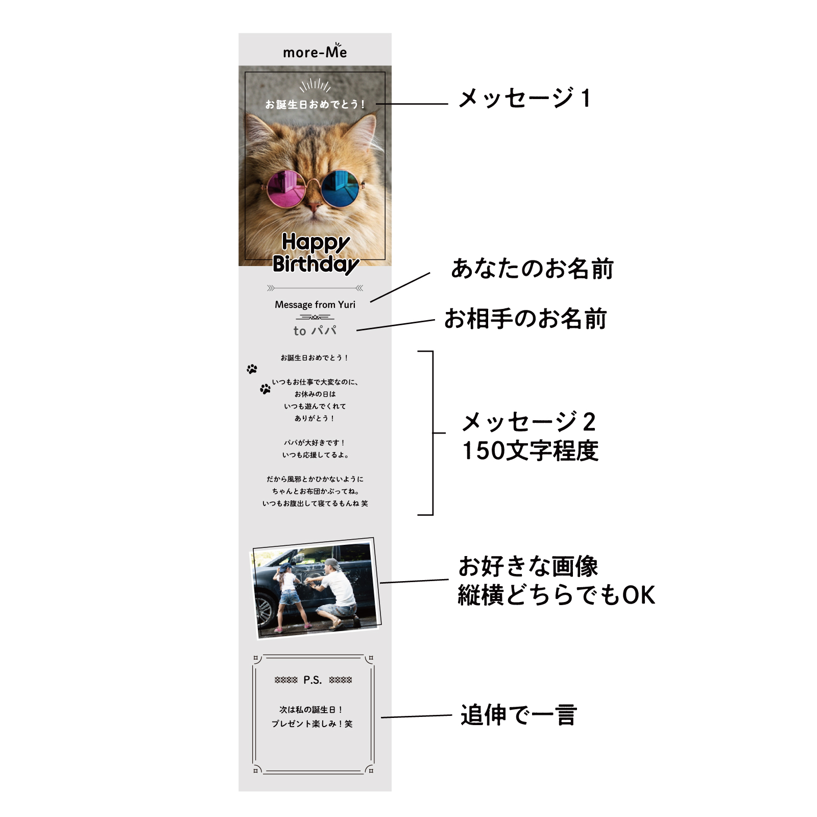 more me for message スマホをかざすと想いが溢れるデジタルメッセージ 【ペルシャ】メッセージギフト  誕生日 記念日 プレゼント【送料無料】