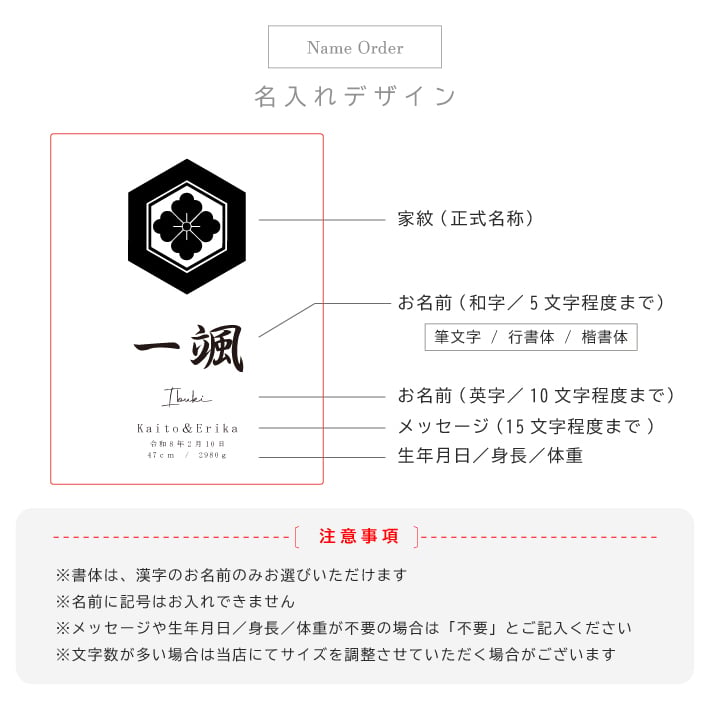 【名入れ 刻印】L5 木製命名書《ネーム 家紋》(木製 命名書 名入れ 名前札 木札 オリジナル オーダーメイド お七夜 初節句 記念品 出産祝い 赤ちゃん 出産 内祝い 記念 ギフト プレゼント 家紋 ひのき 檜 ヒノキ おしゃれ かわいい)