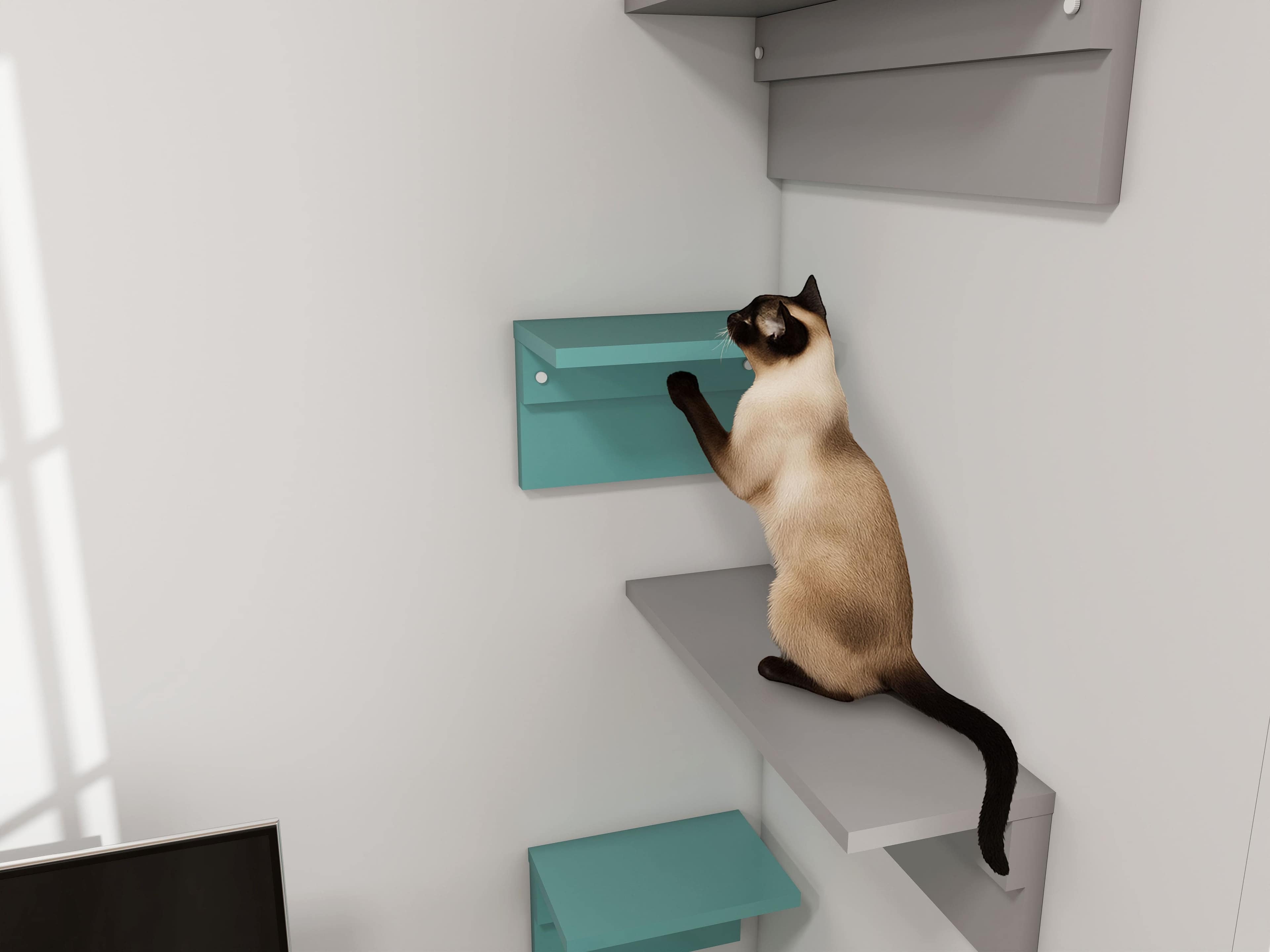 キャットウォーク 壁掛け 幅29.8cm 猫家具 日本製 完成品 arneco Board Walk S aino キャットタワー キャットステップ 壁面収納 猫用家具 多頭飼い 運動不足対策 ペット家具 猫用品 犬用品 省スペース リビング インテリア