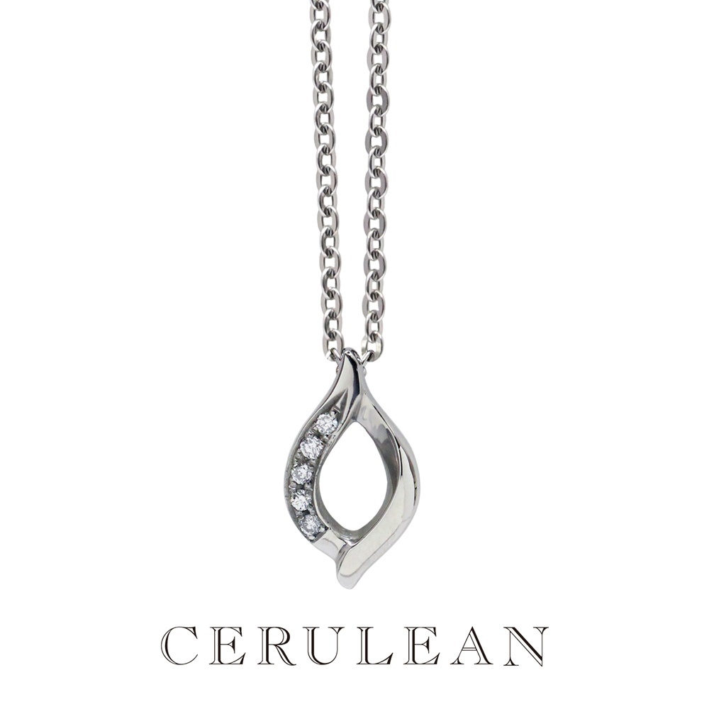 CERULEAN セルリアン ネックレス リーフモチーフ レディース ダイヤモンド 0.05ct 日本製 ダイヤ シンプル サージカルステンレス アレルギー対応 誕生日 彼女 妻 結婚記念日 ギフト クリスマスプレゼント ランキング お祝い