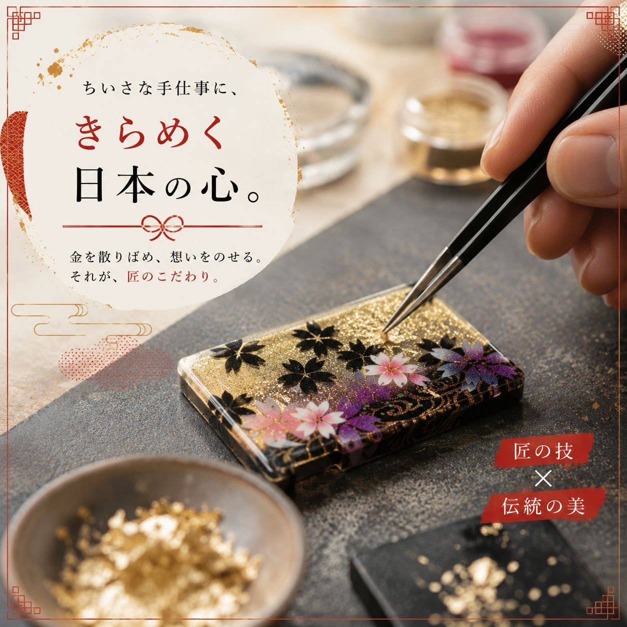 匠の技！和柄ペアMINTIAケース「絵」ミンティア フリスク 名入れ 職人 手作り ハンドメイド 送料無料 伝統工芸 桜 和モダン 和風 和雑貨 ギフト プレゼント