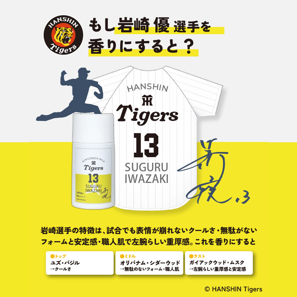 阪神タイガース サンスクリーンミルク ＃13 岩崎優 選手