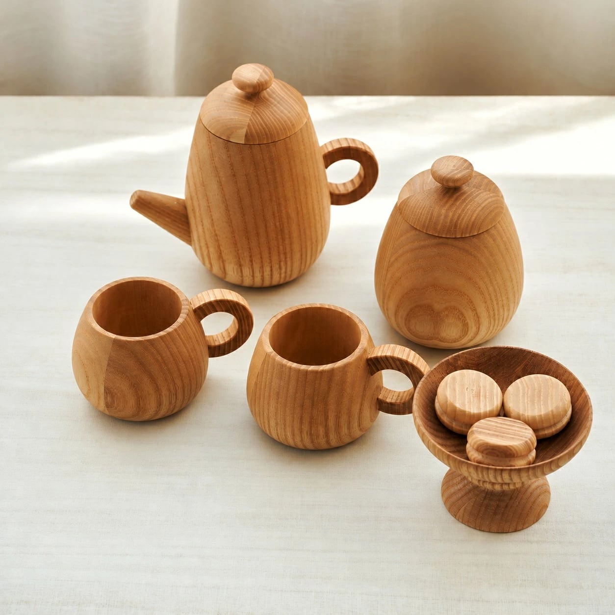 【名入れ 刻印無料】木製 おままごと ティーセット お茶セット マカロン おもちゃ おままごとセット 女の子 アフタヌーンティー パーティ ごっこ遊び 知育玩具 子供 プレゼント クリスマス 誕生日 双子 兄弟 姉妹