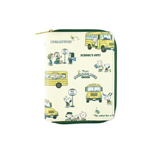 スヌーピー コンパクトマルチポーチ(Schoolfriend) Preppystyle schoolbus SNOOPY