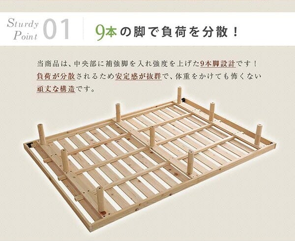 ベッド 寝具 ダブル 木製 国産ポケットコイルマットレス付 組立設置無料 2口 コンセント ウェルベ ブラウン 脚 足 高さ調整 高さ調節 すのこ 小物置き 宮 おしゃれ ベット マットレス付き セット