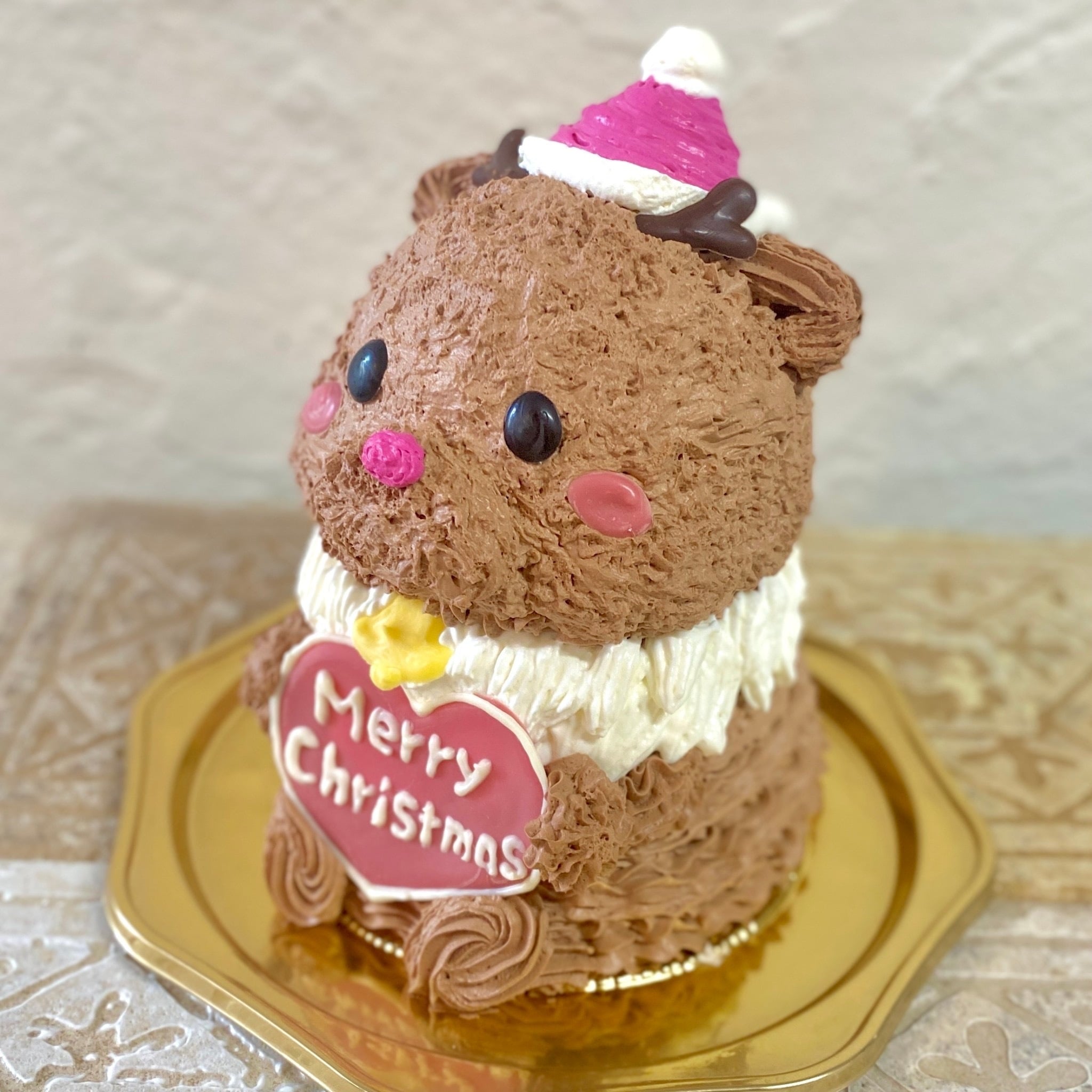 トナカイさんの立体ケーキ　(お届けは12/21まで ) クリスマス トナカイ サンタ 可愛い ケーキ 立体  子供 人気 プレゼント  パーティー 12月