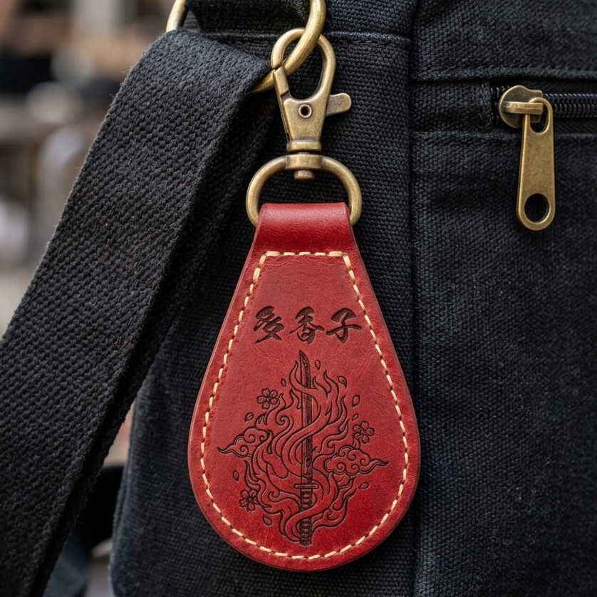 【送料無料 名入れ無料】 日本製 栃木レザー 名入れ 和柄 キーホルダー 本革 日本製 キーリング 漢字 刻印 名入れギフト メンズ レディース おしゃれ 刀 和風 お土産 外国人 プレゼント ギフト 推し活 推し オリジナル レザー ペア お揃い 記念品 誕生日 父の日 母の日 こどもの日 クリスマス 