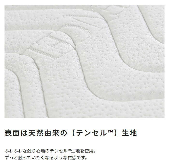マットレスのみ ポケットコイルマットレス E 高密度アドバンスポケットコイルマットレス マット ベットマット ダブルサイズ 寝心地 シンプル おしゃれ セミダブル 両面仕様 テンセル を使用 エクセレントアドバンス コットン リバーシブル ポリエステル
