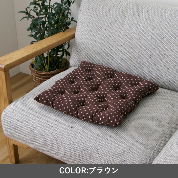 ラグ カーペット クッション 『詩織』 ベージュ 45×45cm 正方形 北欧 フロアクッション 無地 シンプル おうち時間 ファブリック 布 柔らかい モダン