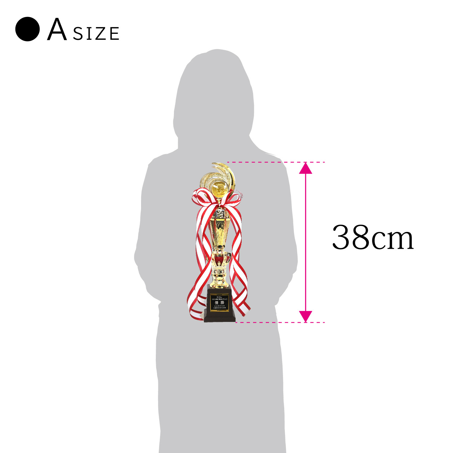 【名入無料】定番シリーズ！ トロフィー レッド 5サイズ 38～17cm 種目が選べる リボン 無料 卒団 卒業 ゴルフ 野球 サッカー バスケット 音符 バレー他 メダル