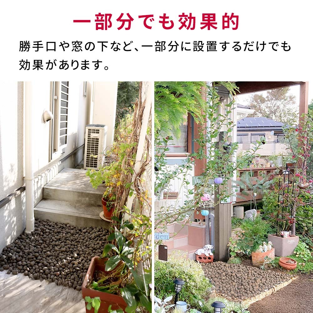 音で撃退！ セラミック防犯砂利 60L (1.5m2) EXBJ-60L 80dB 空き巣 防犯対策 防草 不審者 泥棒よけ 防犯 砂利 ジャリ 石 おしゃれ 庭 ベランダ 侵入防止