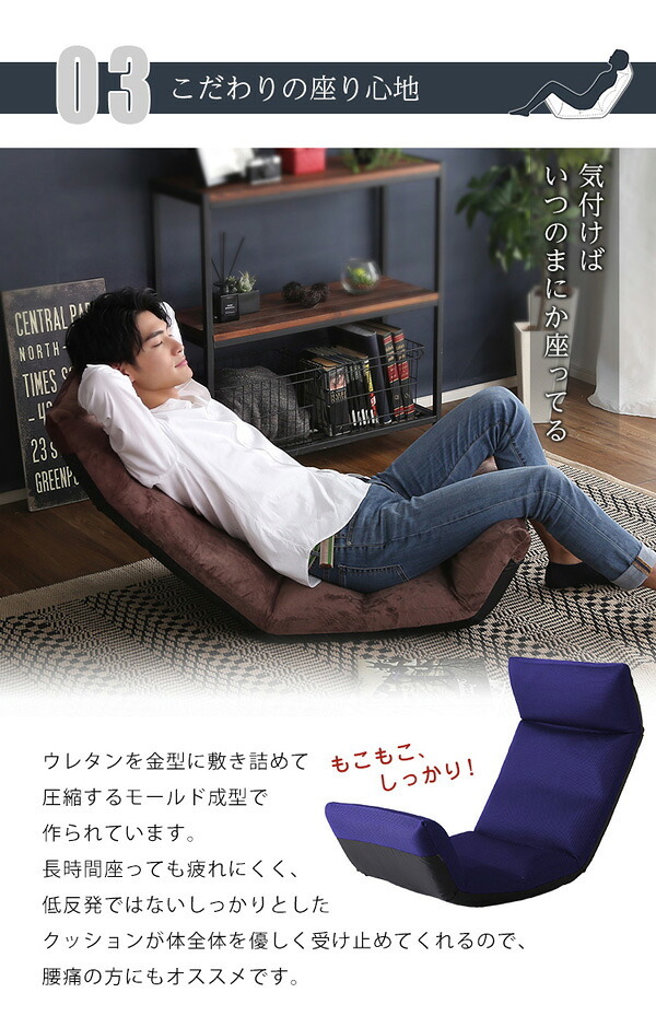 座椅子 マルチリクライニング Vidias-ヴィディアス アップ SH-07-VDS-U--BL ブルー W53×D73-138×H12-70cm ホームテイスト インテリア チェア リクライニング 起毛 メッシュ 日本製 折り畳み ギアチェンジ 家具