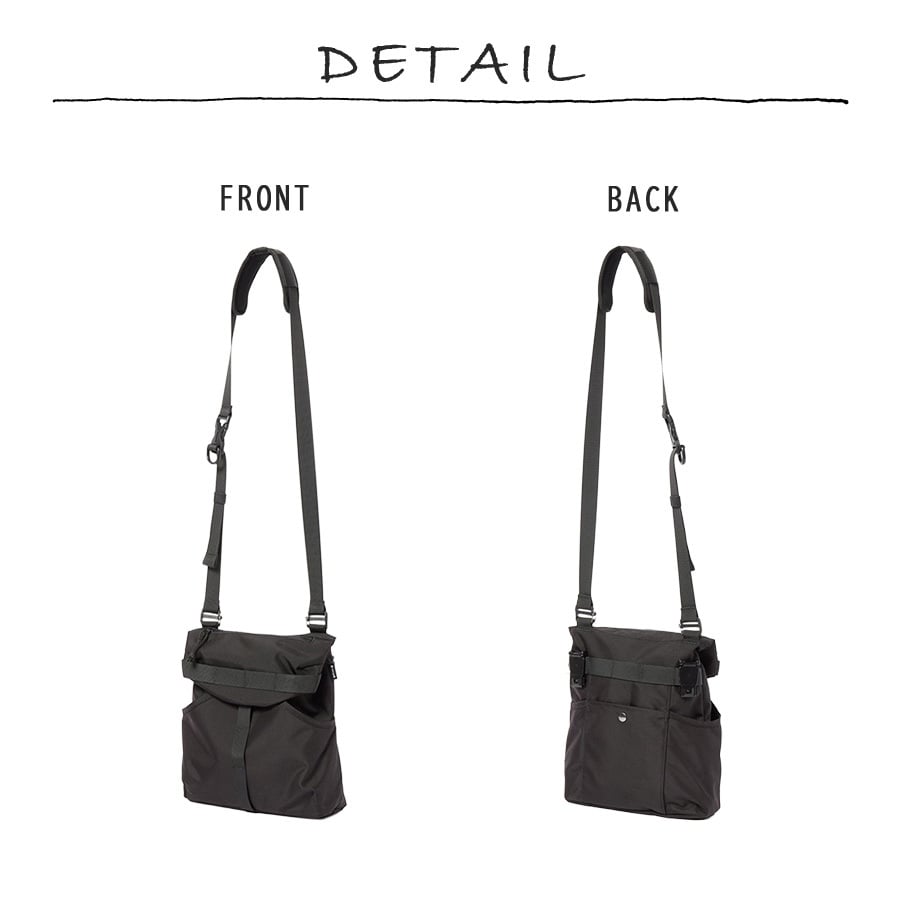 snowpeak Recycled Cordura Shoulder Bag ショルダーバッグ 斜め掛け 普段使い 使いやすい シンプル レディース メンズ ギフト プレゼント ブラック bb26su015