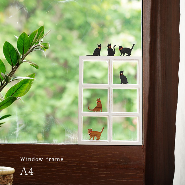 Window frame A4[木製フレーム ディスプレイ 窓枠 デザイン オーナメント 木枠 インテリア ウォールデコレーション 壁掛け 額縁 シャビーシック ナチュラル雑貨 白 おしゃれ ドライフラワー 写真立て 壁面装飾]