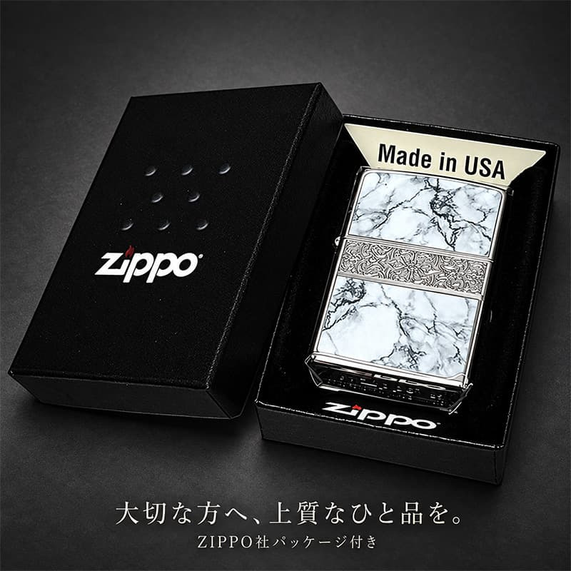 ZIPPO おしゃれ ライター アラベスク＆大理石 ジッポ Arabesque Marble 両面加工 彫刻 シルバー ホワイト かっこいい メンズ ギフト プレゼントッポ ライター かっこいい 5面加工 エッチング彫刻 金赤 金タンク メンズ プレゼント ギフト