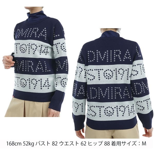 アドミラル ゴルフ レディース ゴルフ＆ロゴボーダー クルーセーター ADMIRAL ADLA464 秋冬モデル お誕生日祝い お祝い 記念品 30代 40代 50代 60代 母の日 お母さん 還暦祝い 敬老の日 彼女 人気プレゼント プレゼント